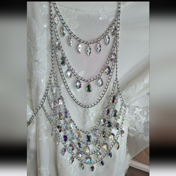 Aurora Borealis Rainbow Rhinestone C Bling Top Southern Fried Chics Bout… - Picture 2 of 7